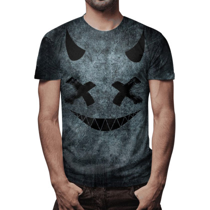 Fashion trend loose print short-sleeved T-shirt