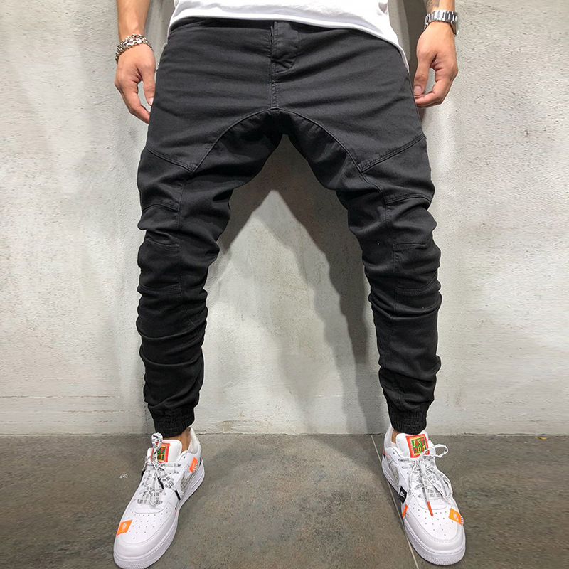 Fashion Mens Solid Color Loose Pants